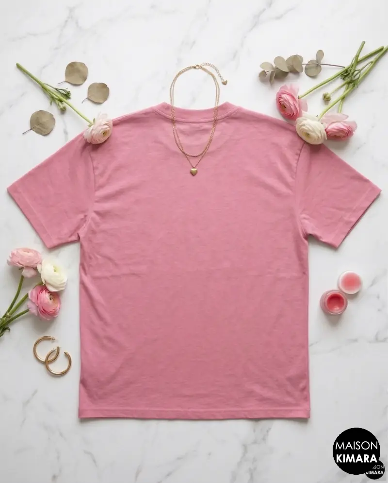 Sweetheart Cafe Oversized T-Shirt – Dusty Rose Y2K Aesthetic Tee – Pastel Pink Streetwear for Girls (Pink)